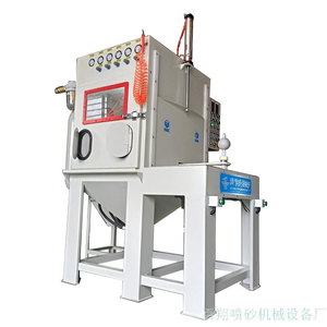 4枪双转盘半自动喷砂机
